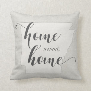 Arkansas - Home Sweet Home burlap-look Cushion