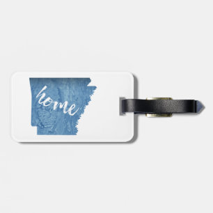 Arkansas Home Wood Grain Luggage Tag