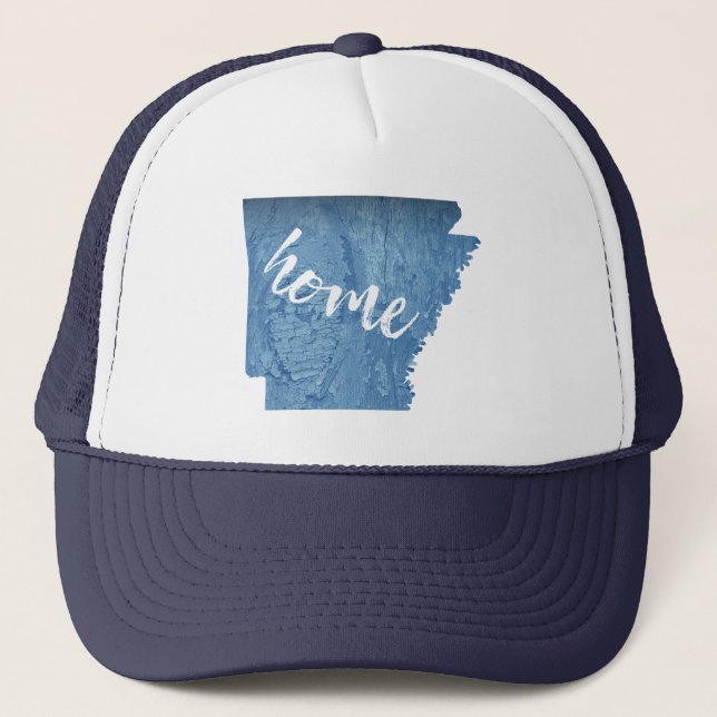 Arkansas Home Wood Grain Trucker Hat (Front)