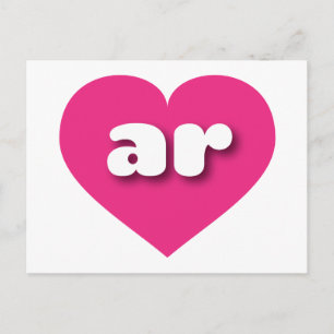 Arkansas hot pink heart - I love ar Postcard