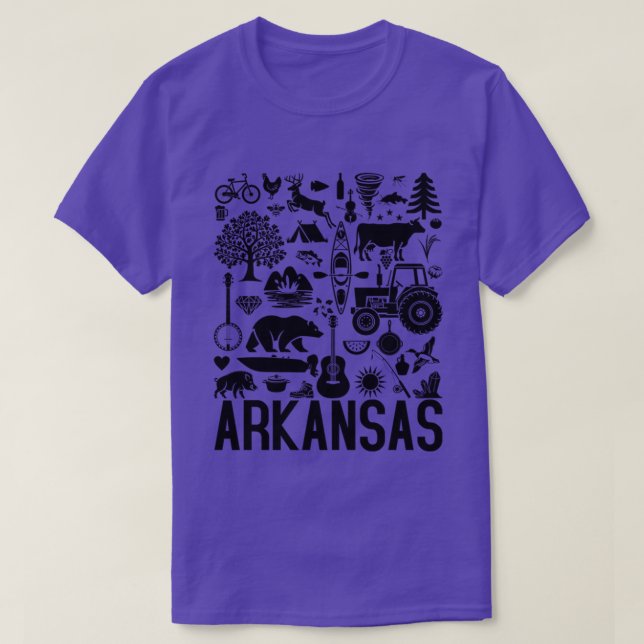 Arkansas Identifiers (black artwork) T-Shirt (Design Front)