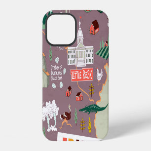 Arkansas Illustrated: USA Travel Map iPhone 12 Case