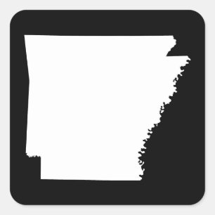 Arkansas in White Square Sticker