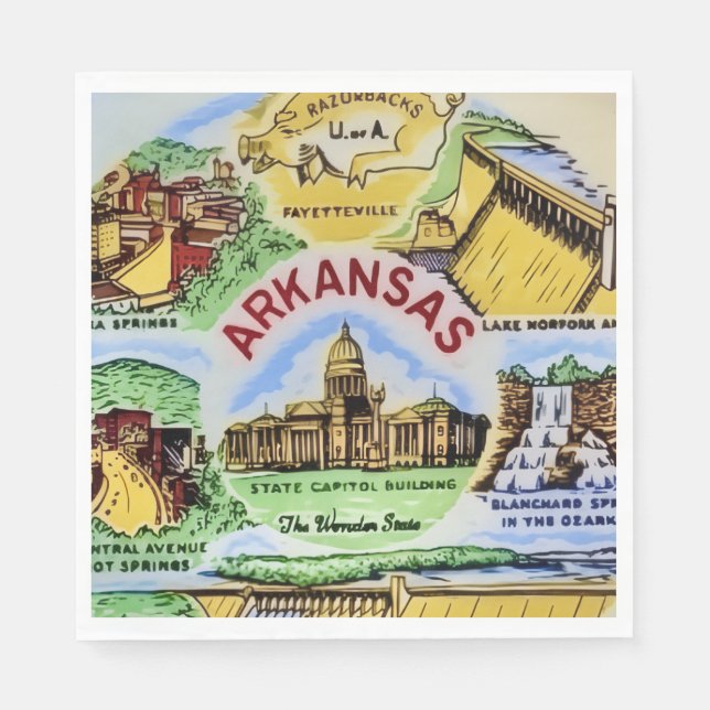 Arkansas Landmarks Party  Napkin (Front)