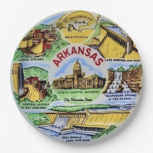 Arkansas Landmarks Party Plates