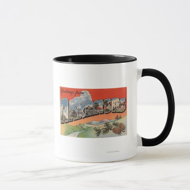 Arkansas (Landscape Scene) - Large Letter Mug (Right)