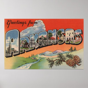 Arkansas (Landscape Scene) - Large Letter Poster