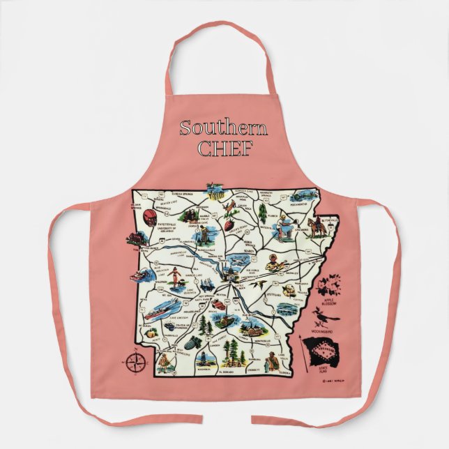 Arkansas Map Apron (Front)