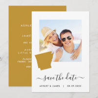 Arkansas Map Photo Wedding Save the Date Card