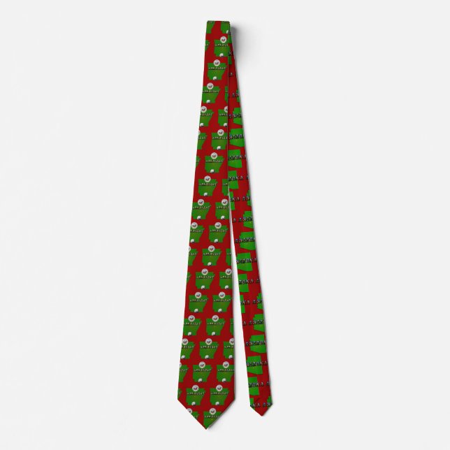 Arkansas Map, Seal and State Faux Quarter Tie (Front)