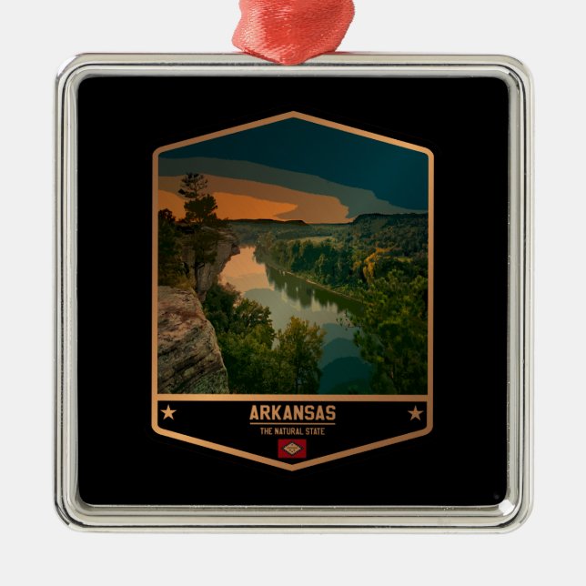 Arkansas Metal Tree Decoration (Front)