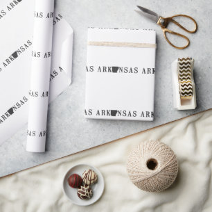 Arkansas Name with State Shaped Letter Wrapping Paper