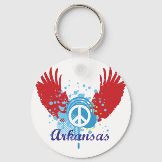 Arkansas Peace Sign Key Ring