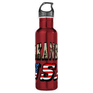 Arkansas Picture and USA Flag Text 710 Ml Water Bottle