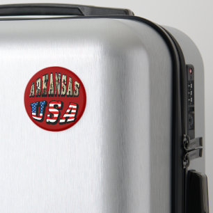 Arkansas Picture and USA Flag Text Magnet
