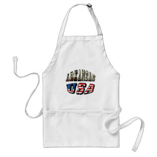 Arkansas Picture and USA Flag Text Standard Apron