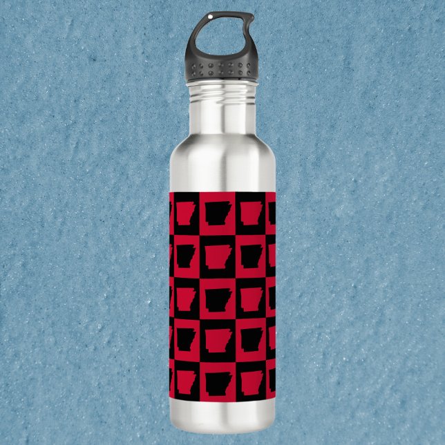 Arkansas Red and Black Pattern 710 Ml Water Bottle (A water bottle with a black and red pattern of Arkansas!)