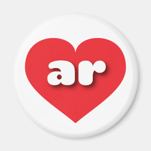 Arkansas red heart - I love ar Magnet