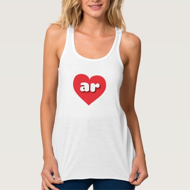 Arkansas red heart - I love ar Singlet (Front)