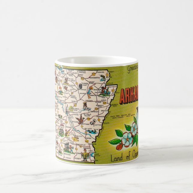 Arkansas Retro Road Map Mug (Center)