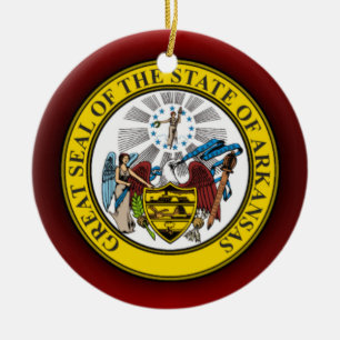 Arkansas Seal Ceramic Tree Decoration