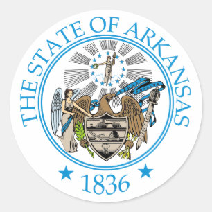 Arkansas sign classic round sticker
