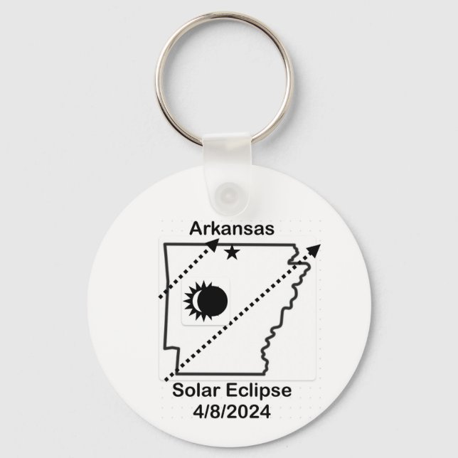 Arkansas Solar Eclipse Keychain 2024 (Front)