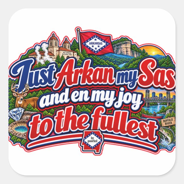 Arkansas square sticker (Front)