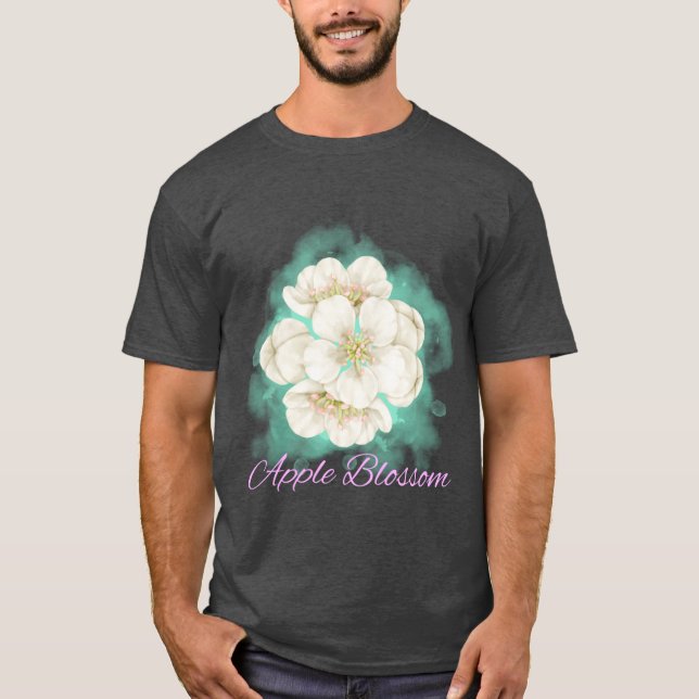 Arkansas State Apple Blossom Flower Watercolor Sti T-Shirt (Front)