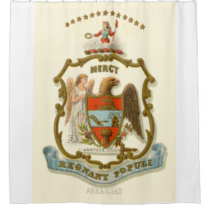 Arkansas state coat of arms 1876 shower curtain