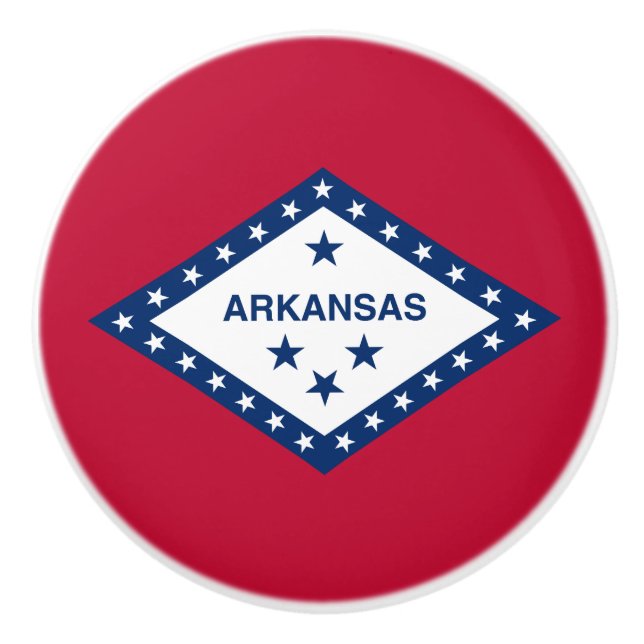 Arkansas State Flag Ceramic Knob (Front)