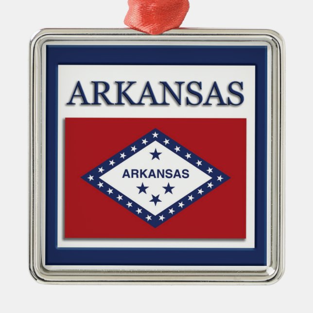 Arkansas State Flag Christmas Ornament (Front)