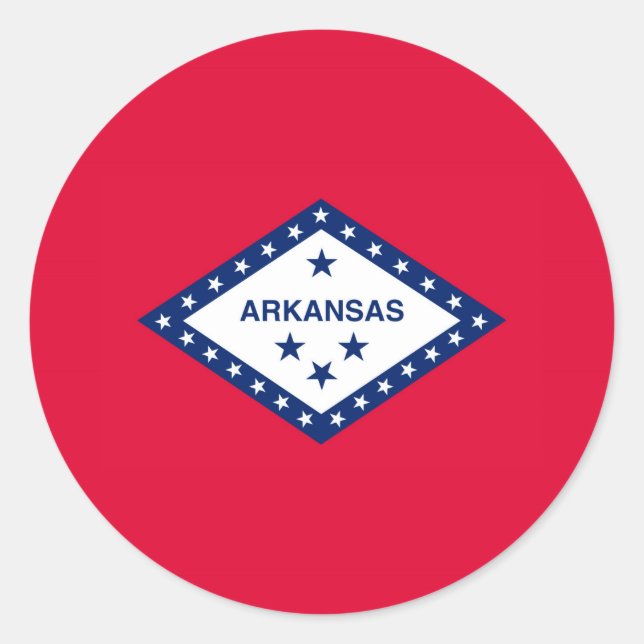 Arkansas State Flag Design Classic Round Sticker (Front)