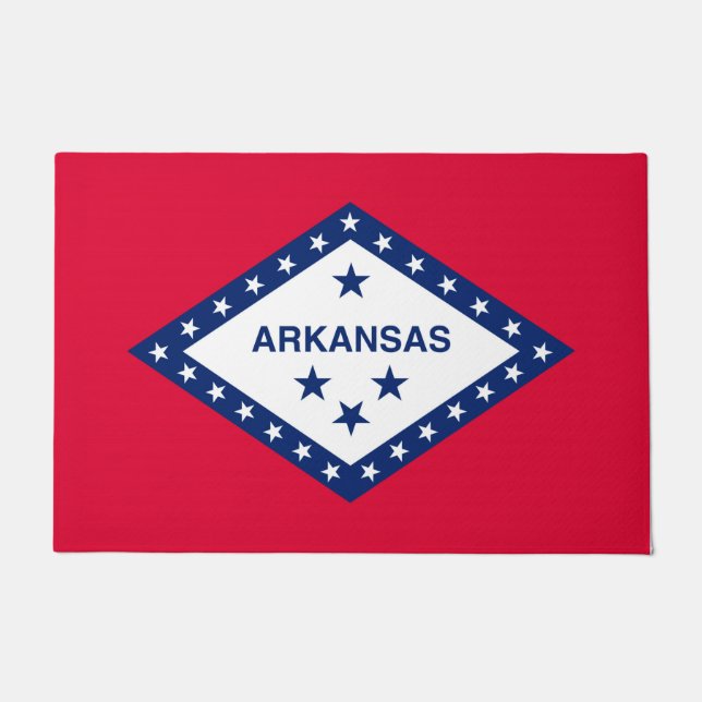 Arkansas State Flag Design Decor Doormat (Front)