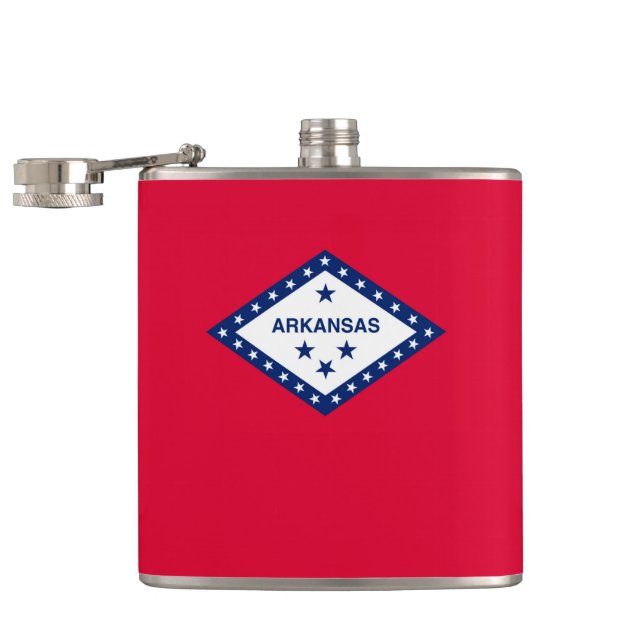 Arkansas State Flag Design Hip Flask (Opened)