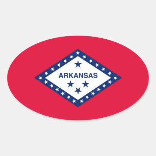 Arkansas State Flag Design Oval Sticker