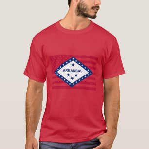 Arkansas State Flag Graphic USA Styling Oversized T-Shirt