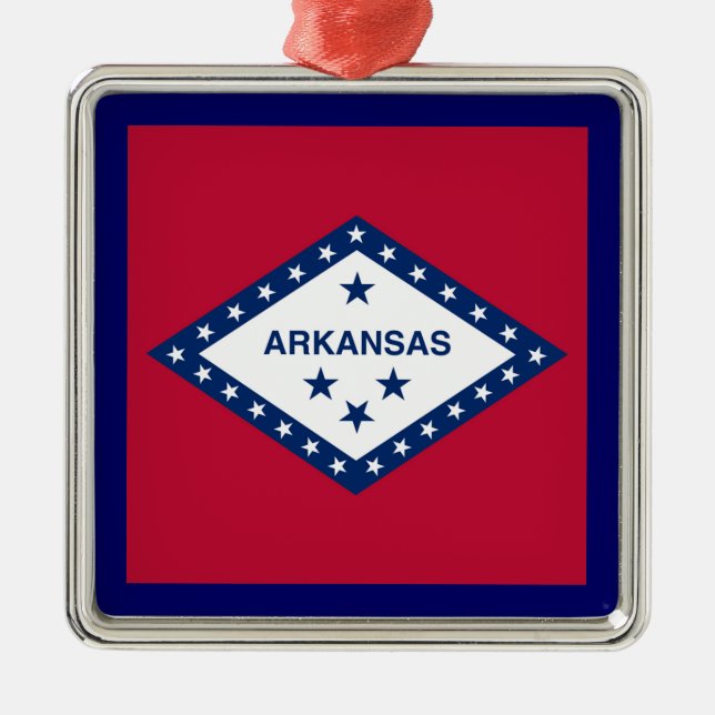 Arkansas State Flag Metal Tree Decoration (Front)