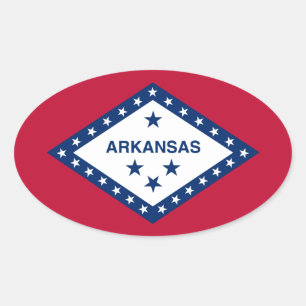 Arkansas State Flag Oval Sticker