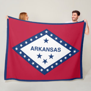 Arkansas State Flag Print Patriotc Fleece Blanket
