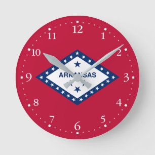 Arkansas State Flag Round Clock
