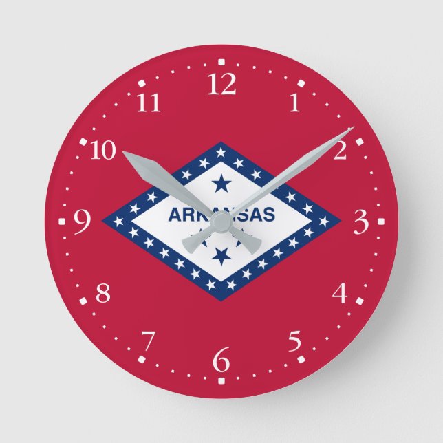 Arkansas State Flag Round Clock (Front)