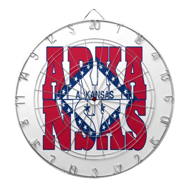 Arkansas state flag text dartboard (Front)