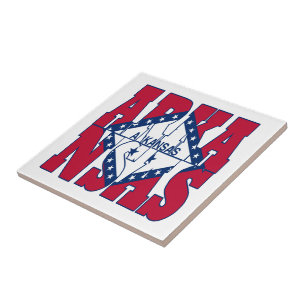 Arkansas state flag text tile