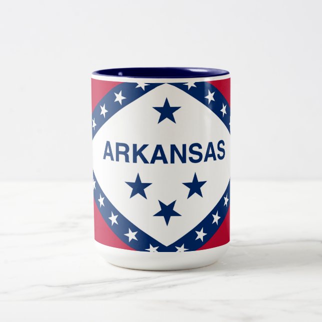 Arkansas State Flag Two-Tone Coffee Mug (Center)