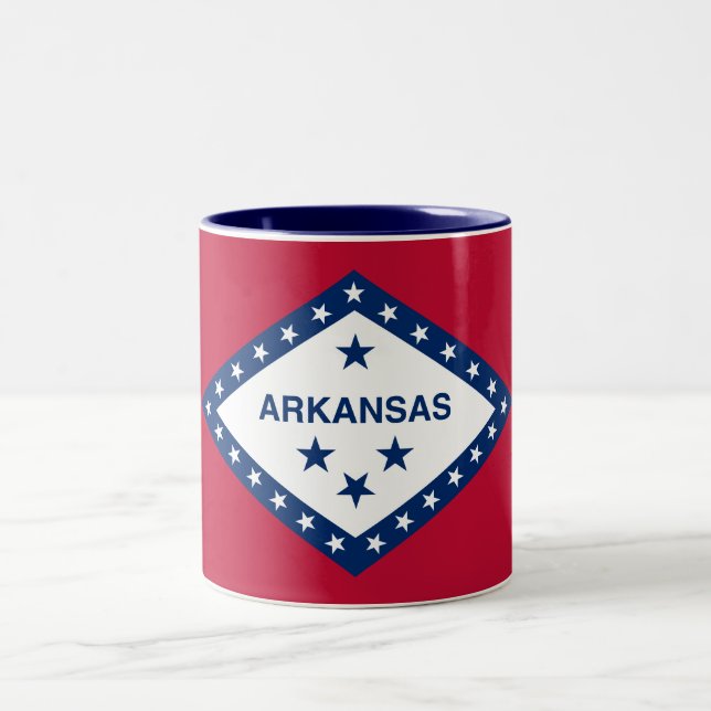 Arkansas State Flag Two-Tone Coffee Mug (Center)