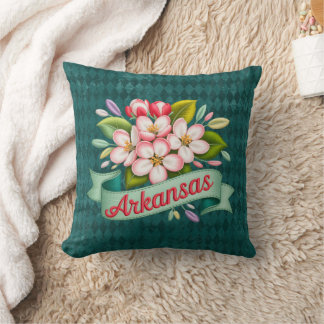 Arkansas State Flowers Emblem Cushion