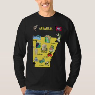Arkansas state map major cities Tourist Destinatio T-Shirt