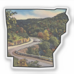 Arkansas State Outline filled with Mountain Road