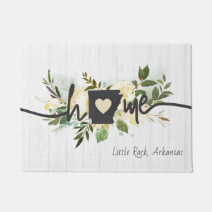 Arkansas State Personalised Your Home City Rustic Doormat